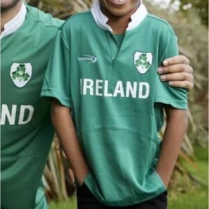 Lansdowne Ireland Kids Green Performance Short Sleeve Rugby Shirt size 5/6